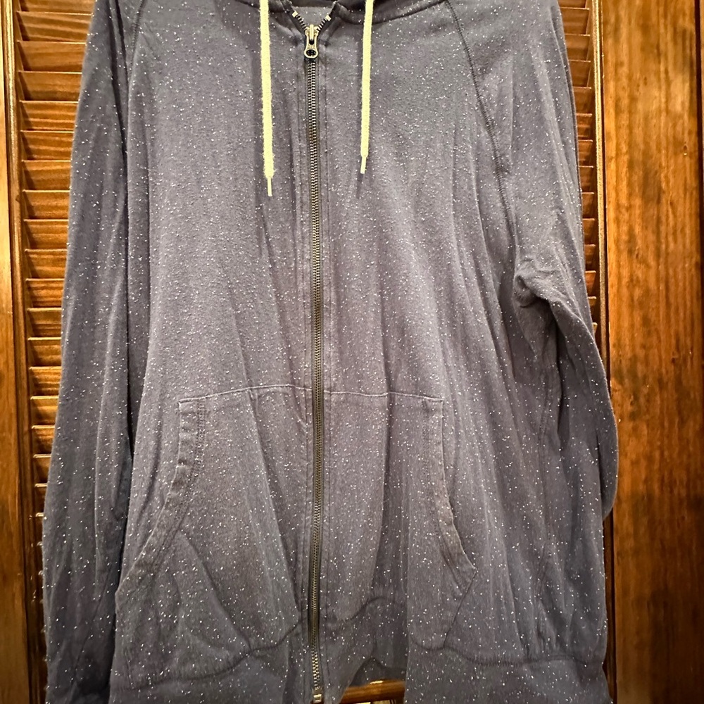 Mossimo Blue Speckled Zip-Up Hoodie
